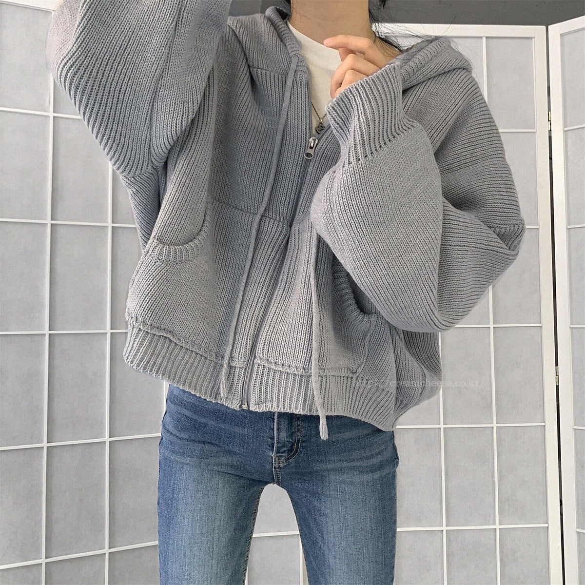【outer】ファスナーニットカーデ　M26115