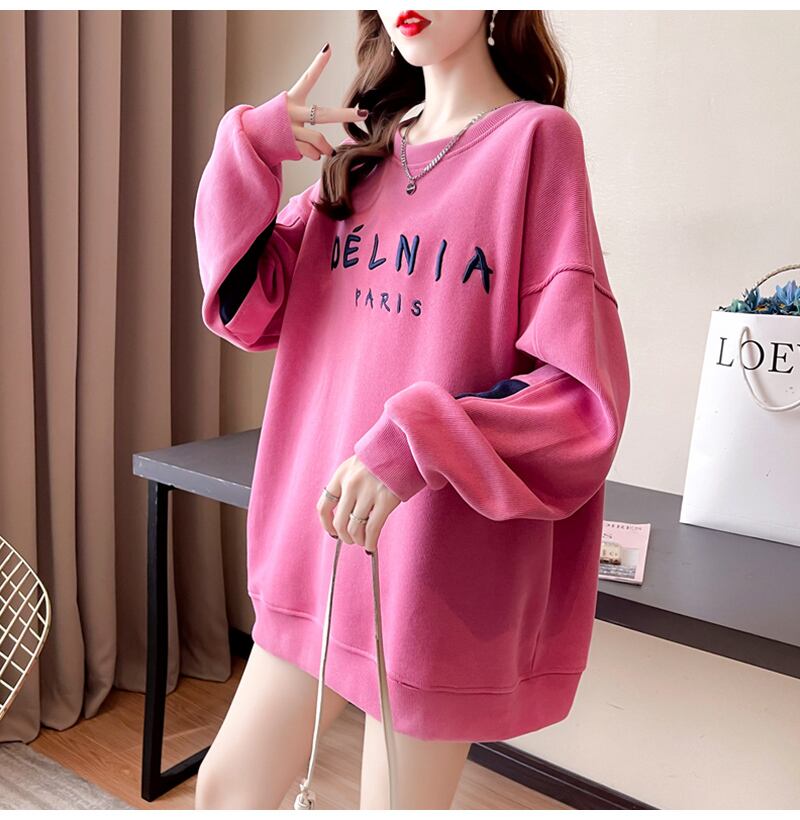 【tops】必ず目を引く秋新作〜3色ラウンドネック長袖ファッション配色英字柄着回しパーカーF0729