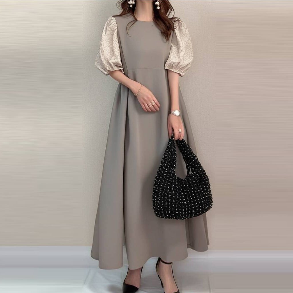 【dress】パフスリーブワンピース　M24500