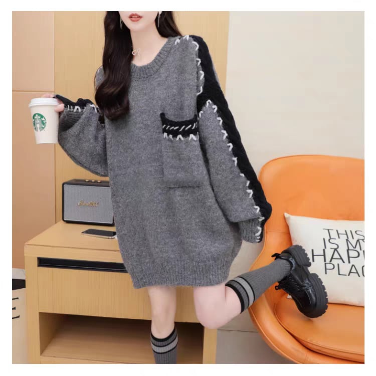 【tops】クルーネックニットセーター　M27713