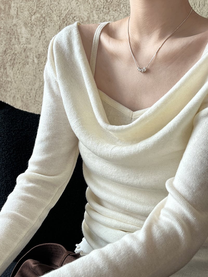 【tops】レイヤードニットトップス　N2875