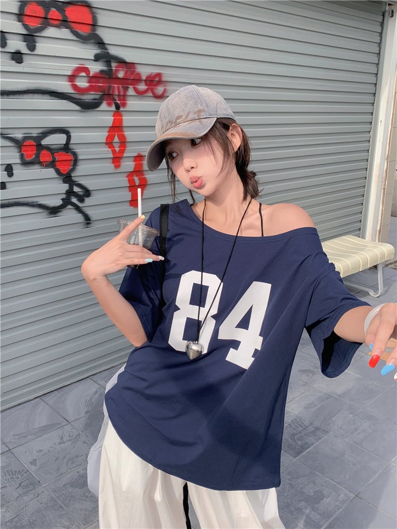 【tops】プリントTシャツ　M25173