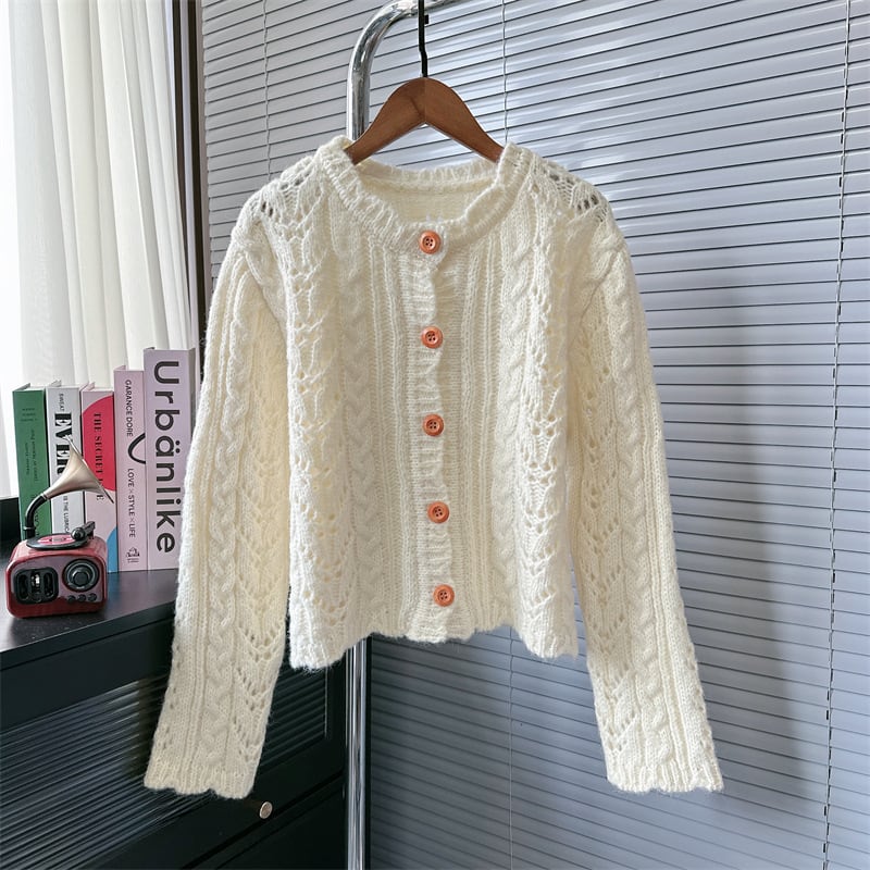 【outer】カットワークニットカーデ　M26101