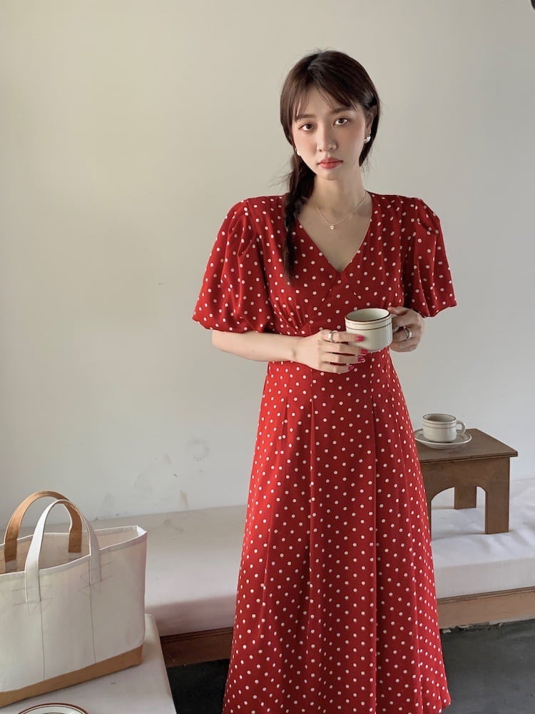【dress】ドット柄ワンピース　M24778