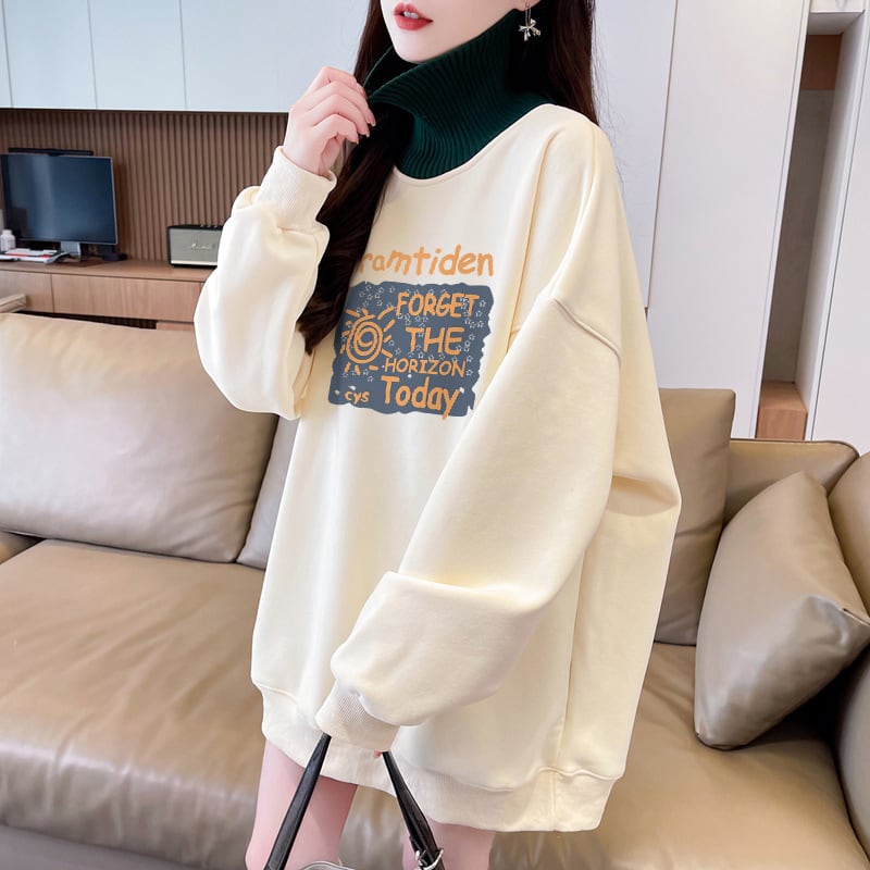 【tops】裹起毛切り替えプルオーバー　M28735