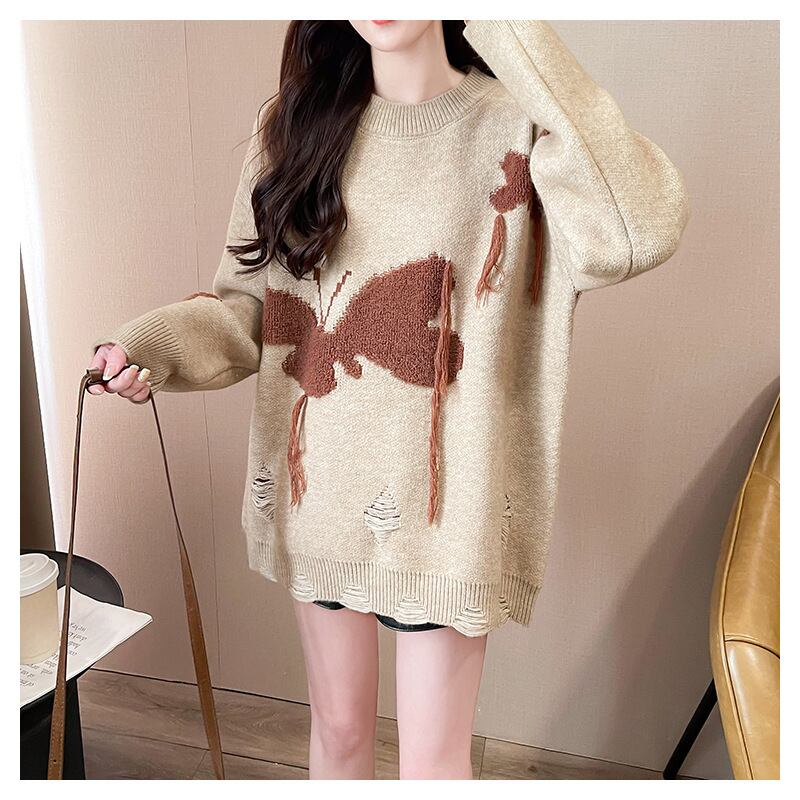 【tops】ジャカードニットセーター　M29170