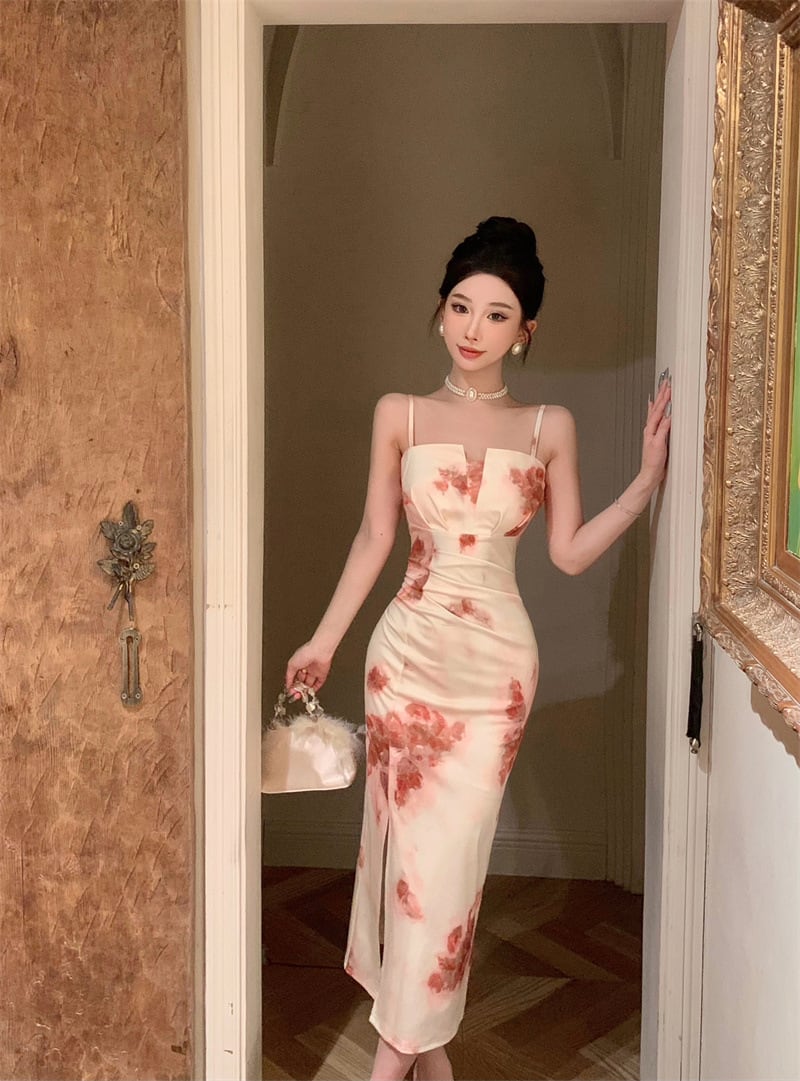 【dress】キャミプリントワンピース　M25100