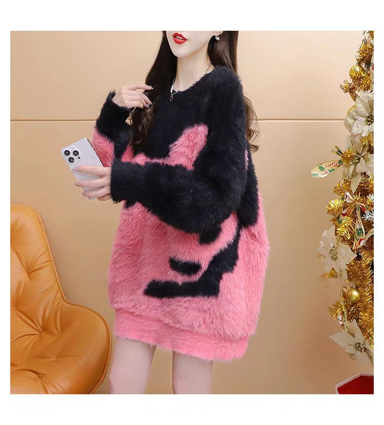 【tops】配色切り替えニットセーター　M29157