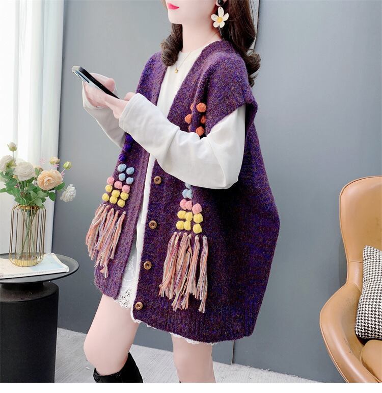 【tops】Vネックニットベスト　M28703