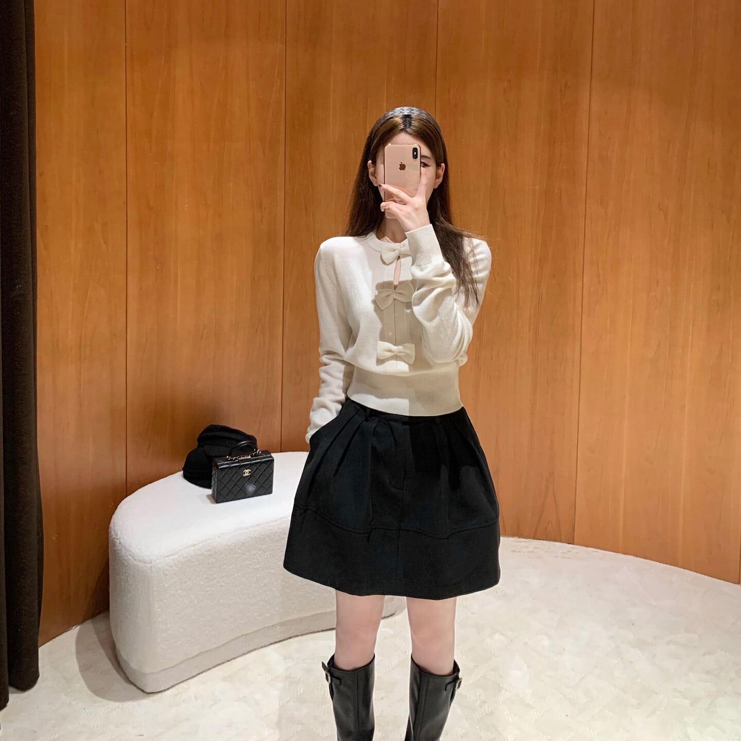 【tops】リボン付きニットトップス　N3332