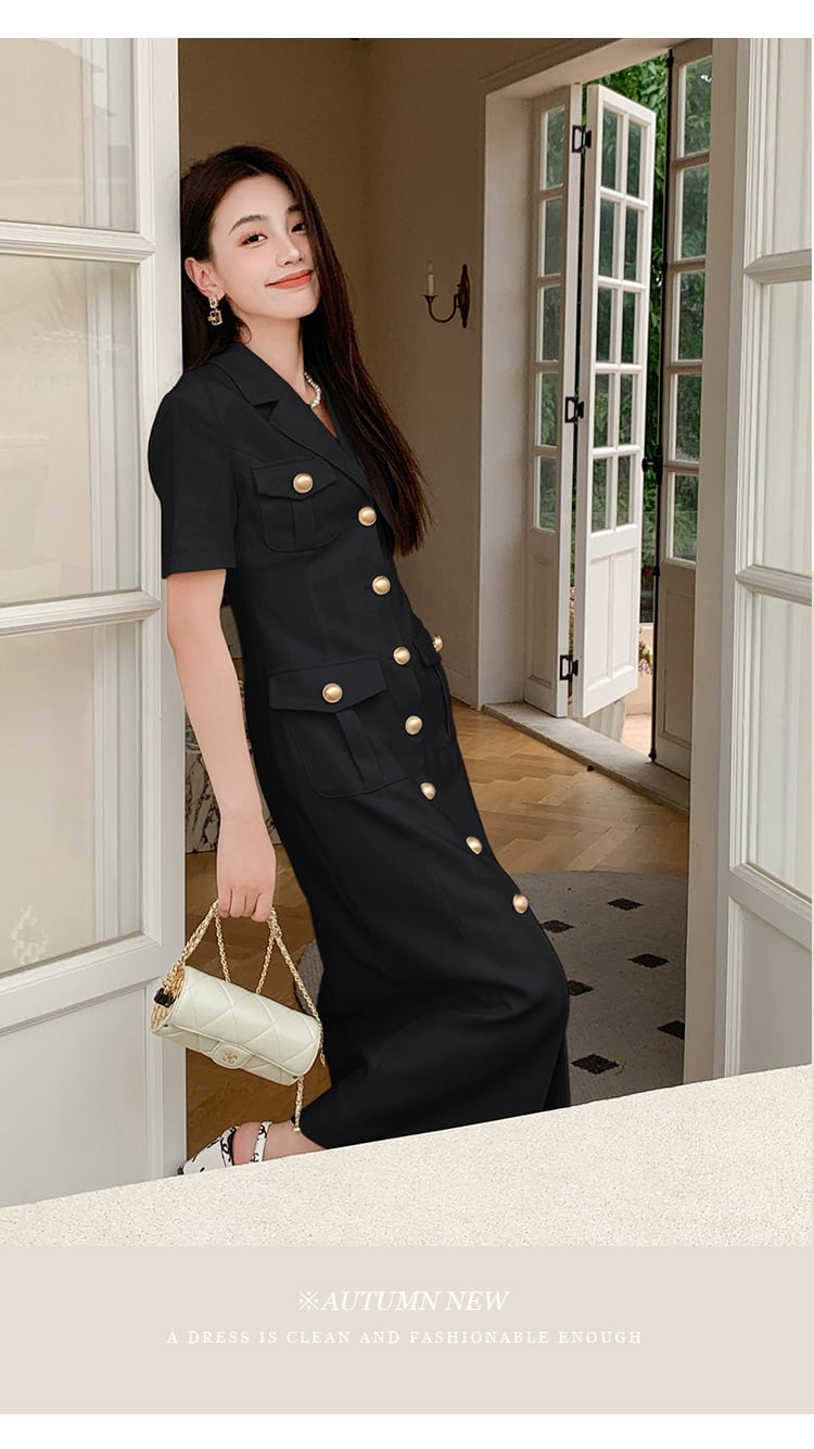 【dress】フラップポケットワンピース　M24071