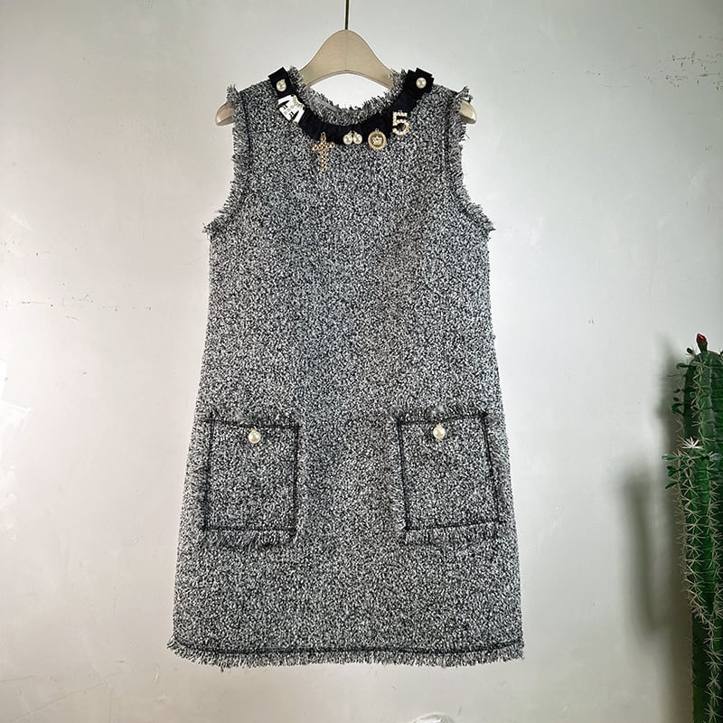 【dress】ツイードベストワンピース　M27625
