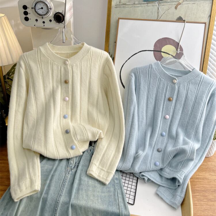 【outer】クルーネックニットカーデ　M28957