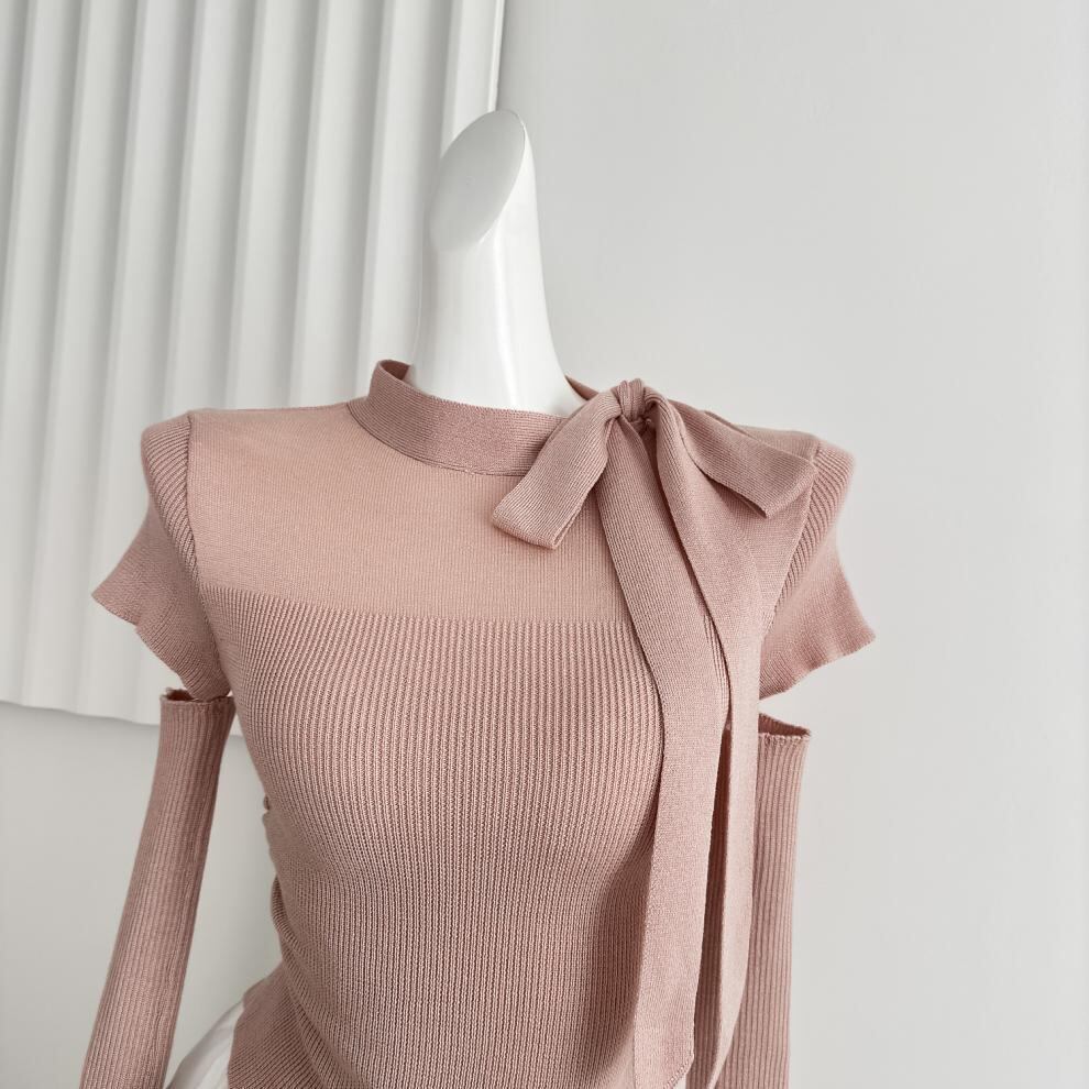 【tops】アームカバー付きニットトップス　M27892