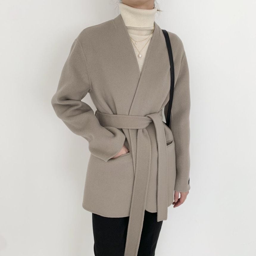 【outer】Vネックチェスターコート　M19078