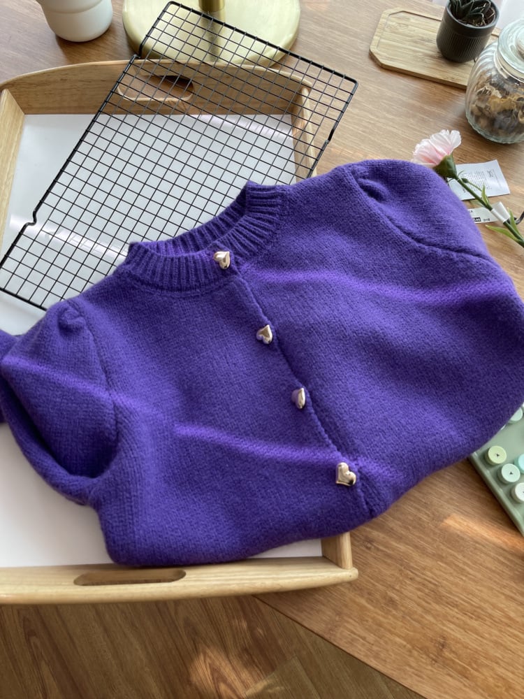 【outer】クルーネックニットカーデ　M18108