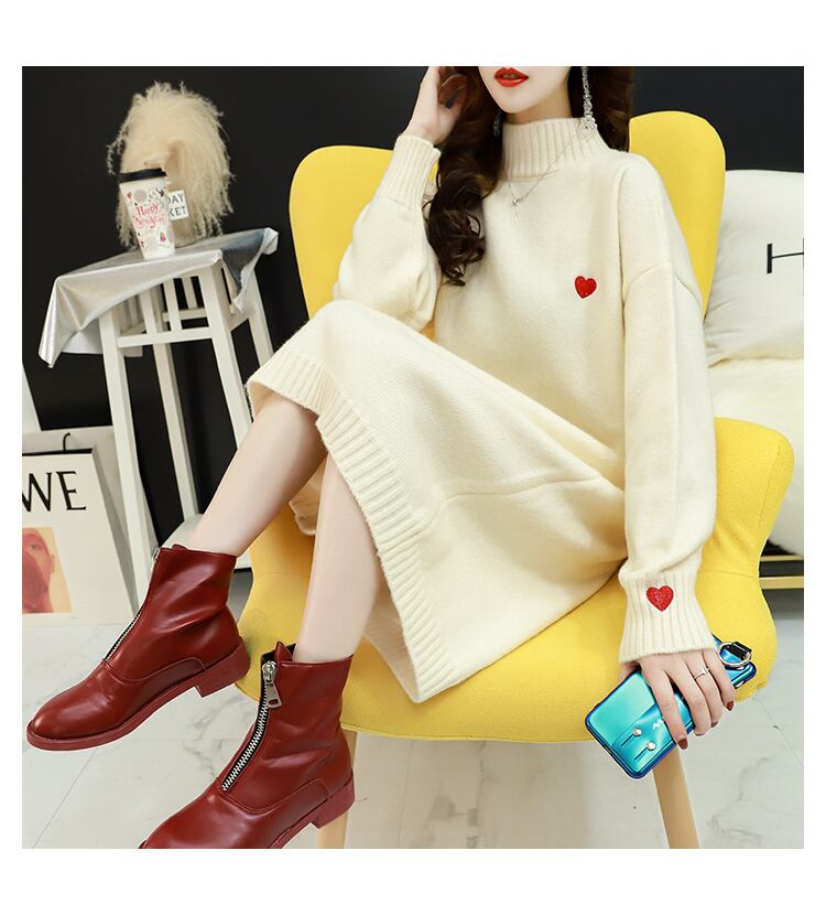 【dress】人気集中アイテム!気質満点スウィートシンプルゆったりニットワンピース G2655