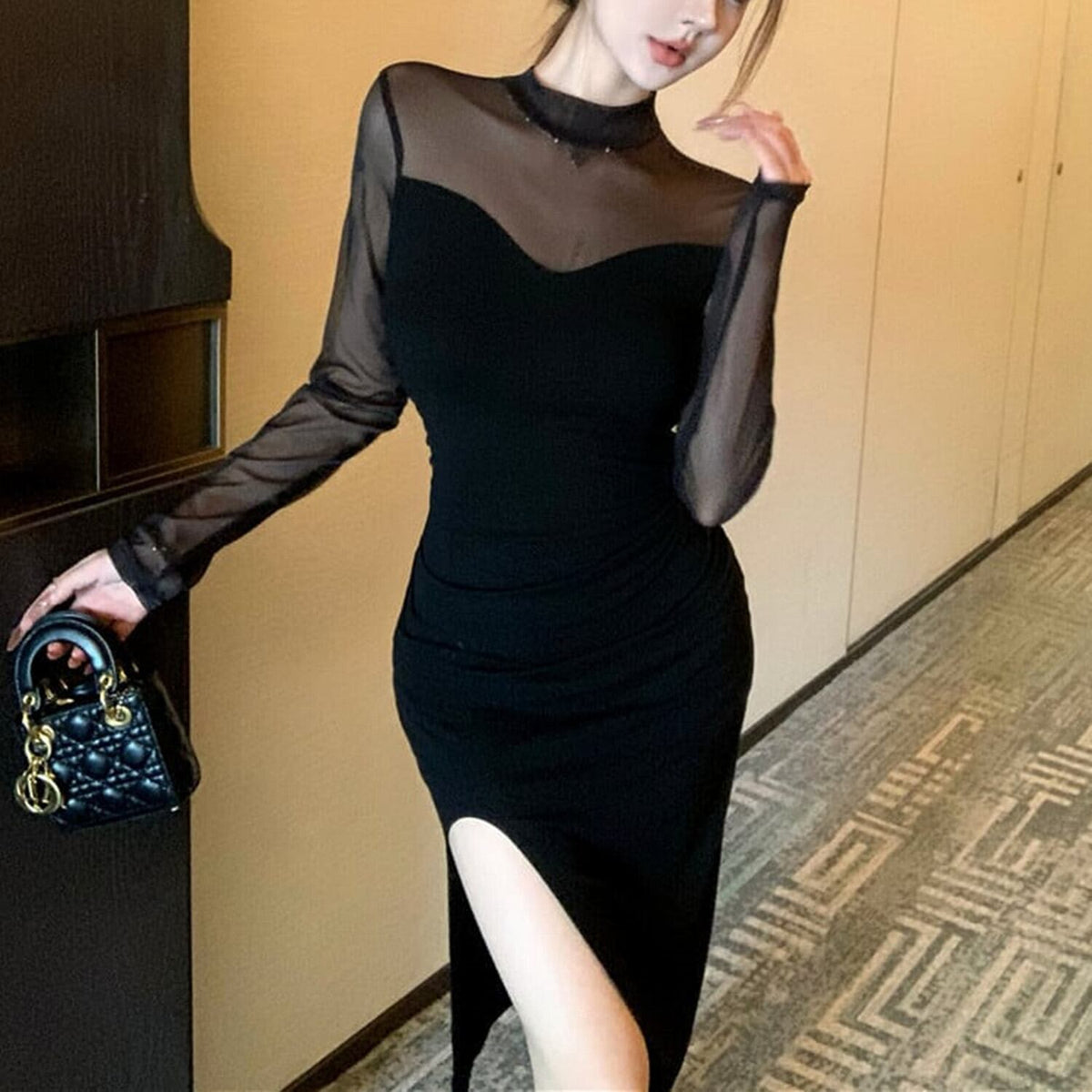 【dress】チュールドッキングワンピース　M26455