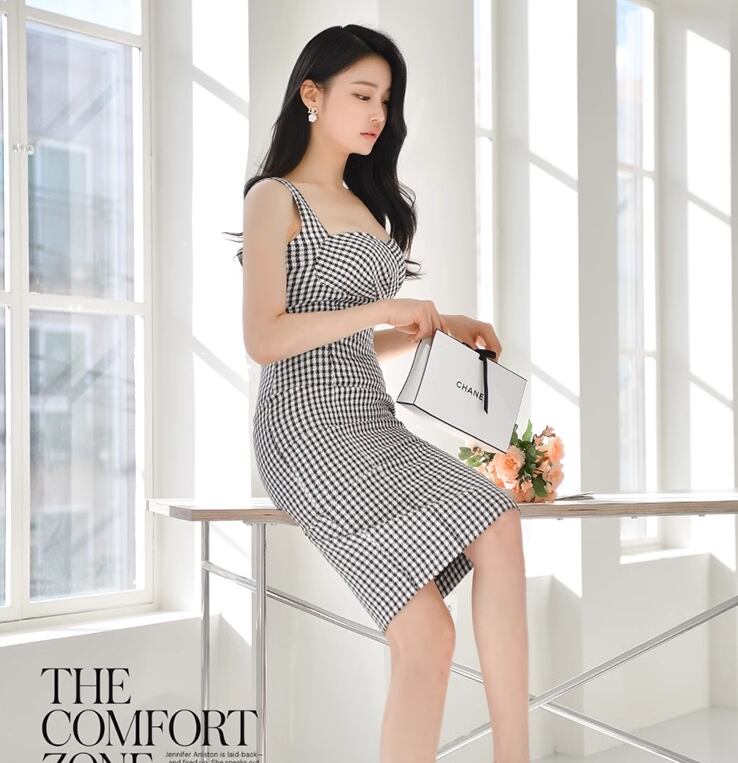 【dress】千鳥格子サロペットワンピース G20061