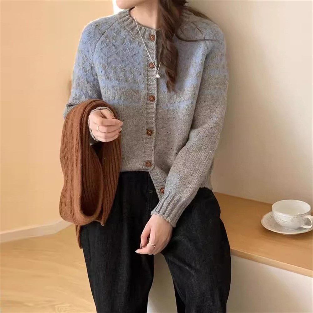 【outer】ジャカードニットカーデ　M25978