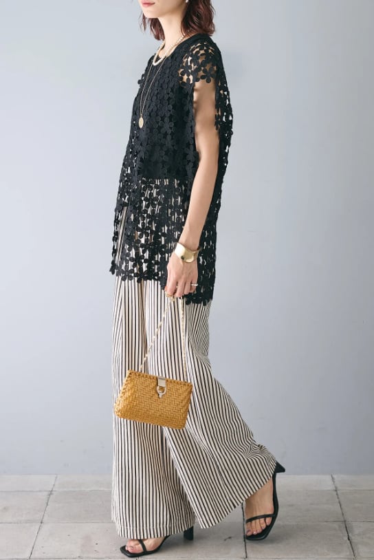 【tops】カットワークトップス　M24051
