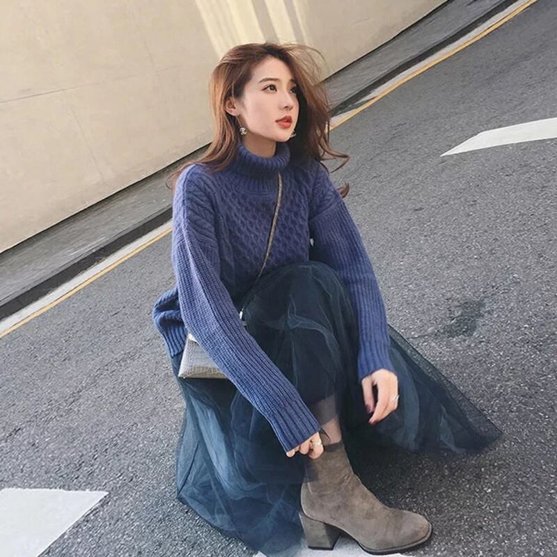 【set】秋冬新作好感度UP!気質満点レトロエレガントオシャレセーター+スカート２点セット G4116