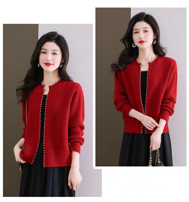 【outer】パールニットカーデ　M26259