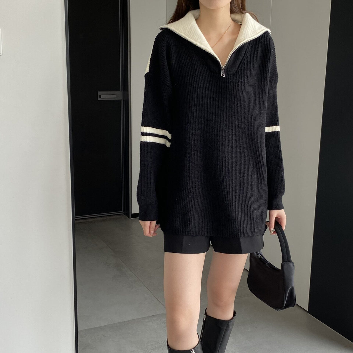 【tops】ファスナーニットセーター　M18735