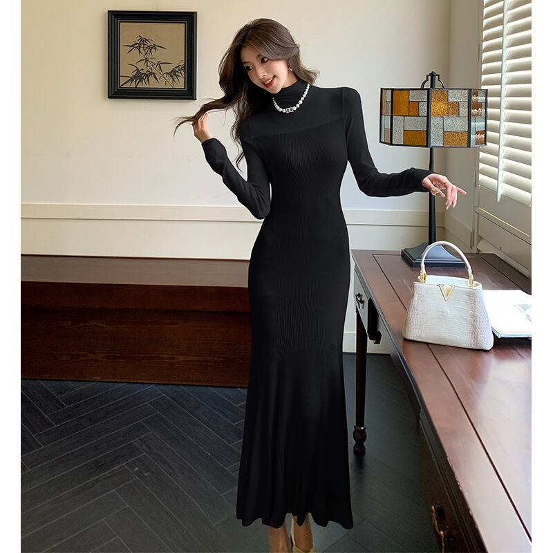 【dress】ハイネックニットワンピース　M28304