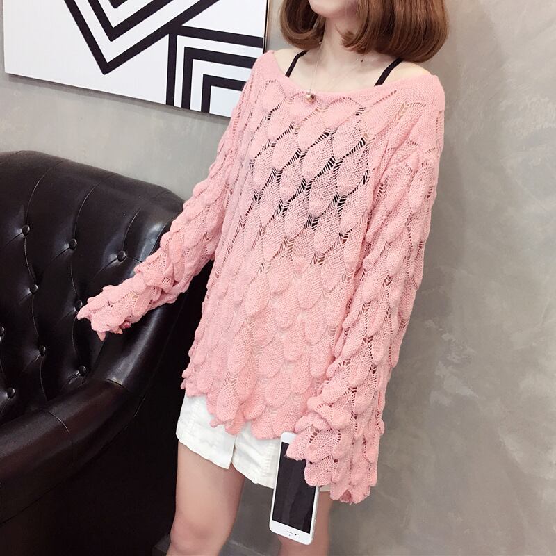 【tops】カットワークニットセーター　M18155