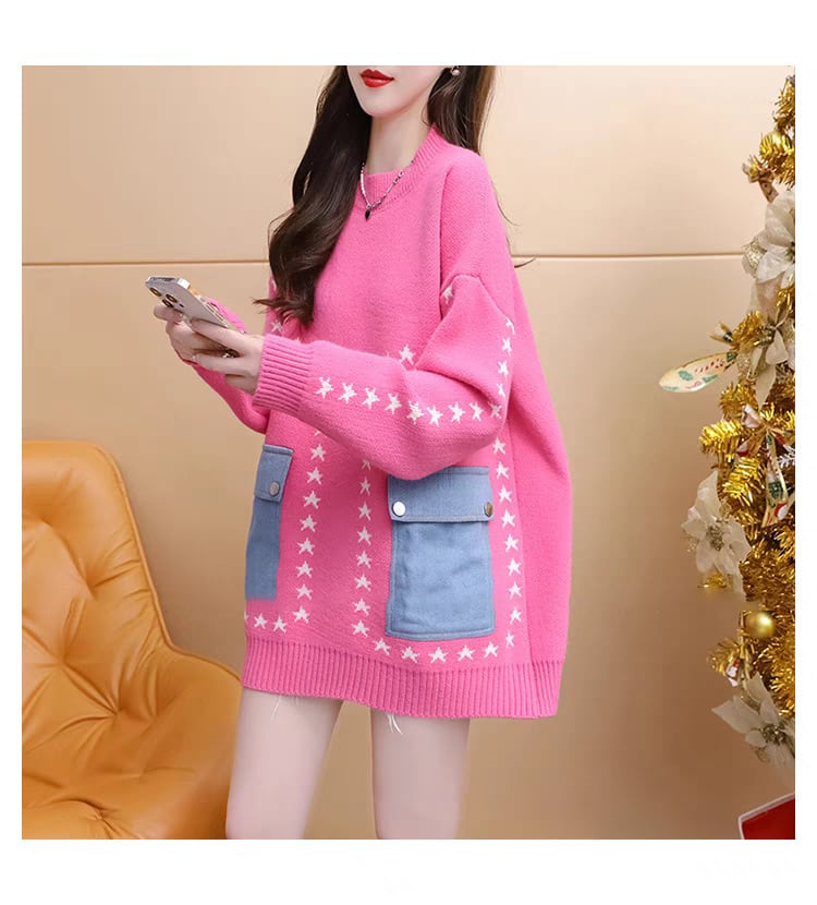 【tops】クルーネックニットセーター　M29196