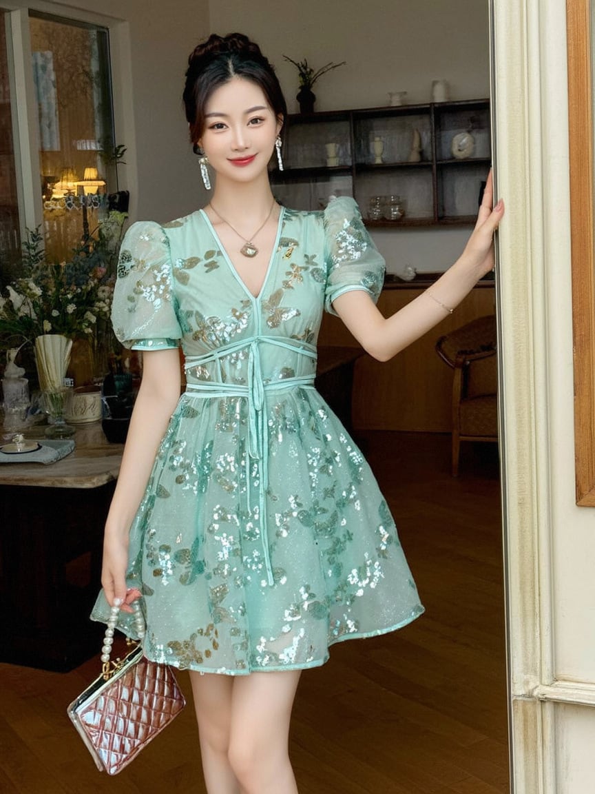 【dress】Vネックデートワンピース　M30096