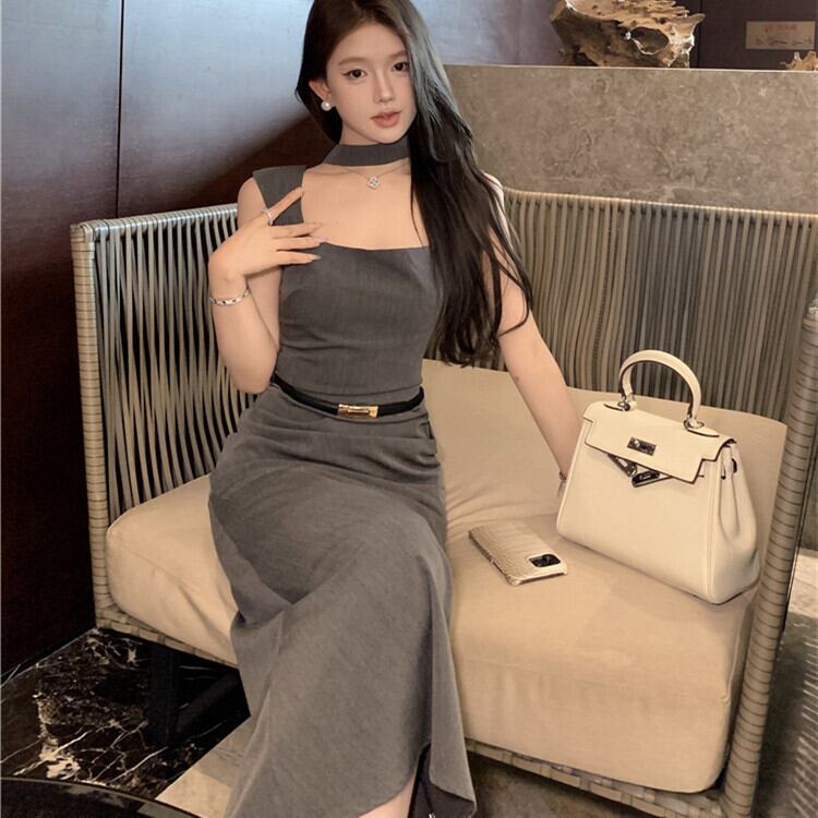 【dress】デートワンピースベルト付き　M24345