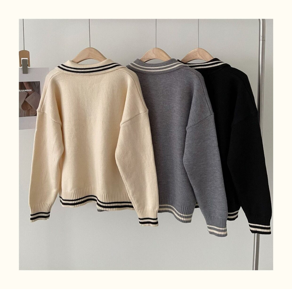【tops】POLOネックニットプルオーバー　M19022