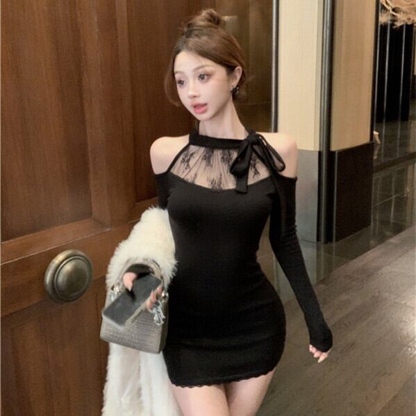 【dress】レースドッキングワンピース　M28189