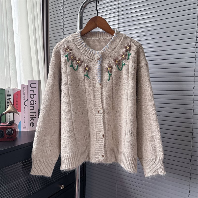 【outer】刺繍ニットカーデ　M25781