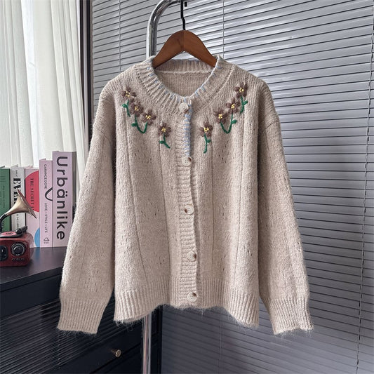 【outer】刺繍ニットカーデ　M25781
