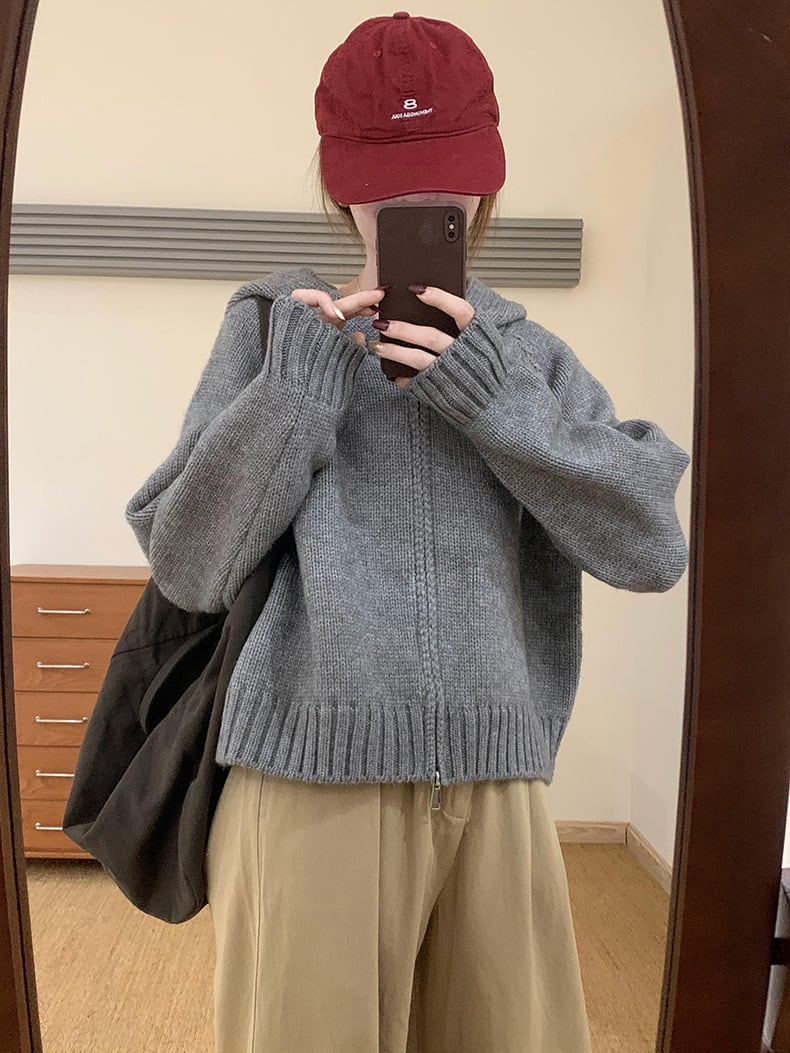 【outer】ファスナーニットカーデ　M27078
