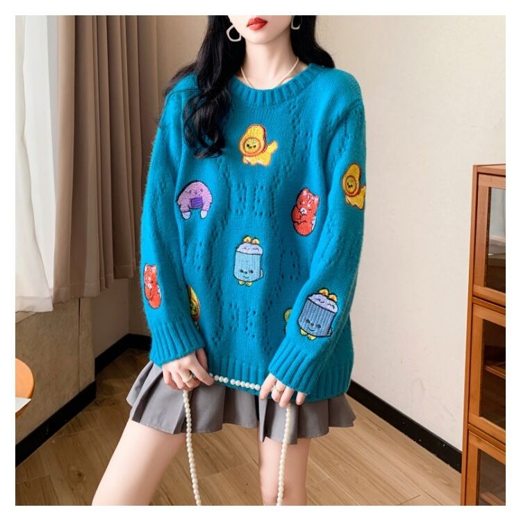 【tops】カートゥーンニットセーター　M19175