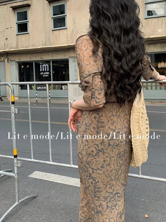 【dress】シンプルプリントワンピース G21094