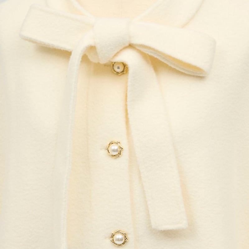 【outer】ファー付きケープ Q7704