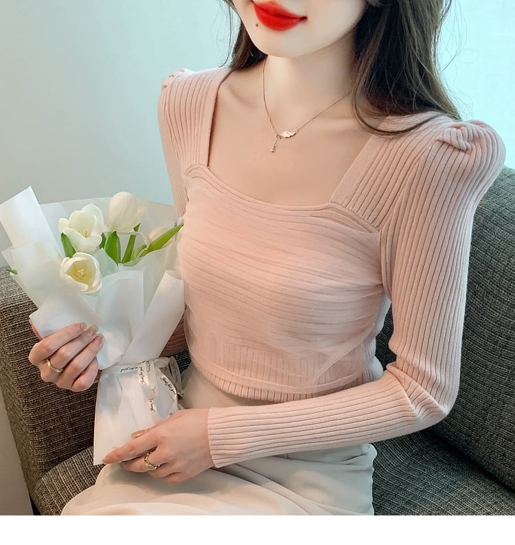 【tops】チュールドッキングニットトップス　M27555