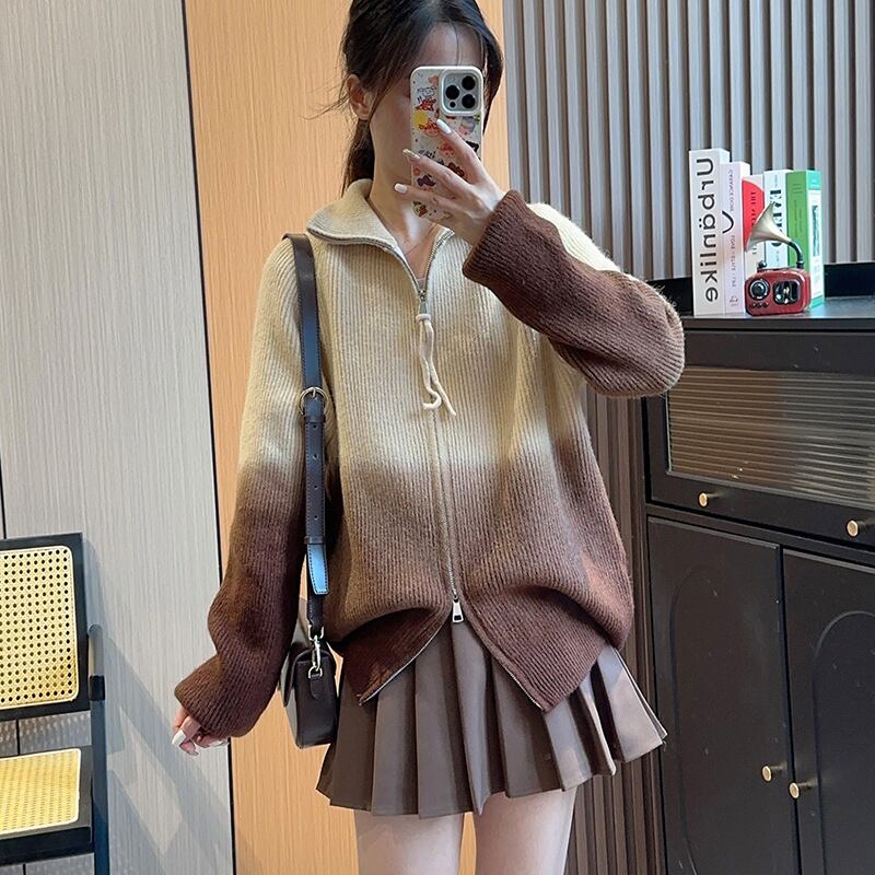 【outer】Wジップニットカーデ　M18352