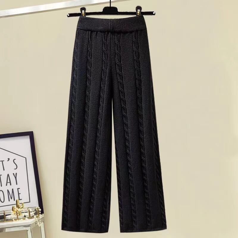 【set】店長推薦〜秋冬新作長袖セーター+ニットガウチョパンツワイドレッグパンツ韓国ファッション2点セットF1102