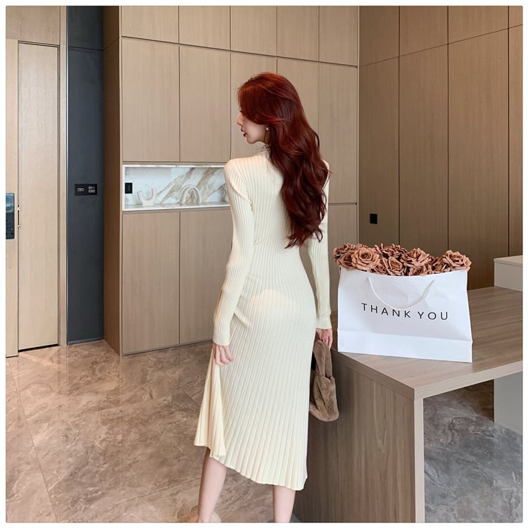 【dress】巾着ニットワンピース　M28217