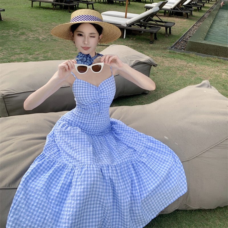 【dress】チェック柄キャミワンピース　M24918