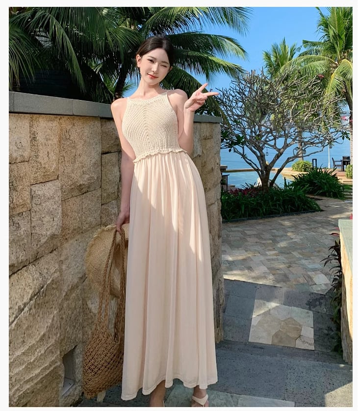 【dress】ニット切り替えワンピース　M24762