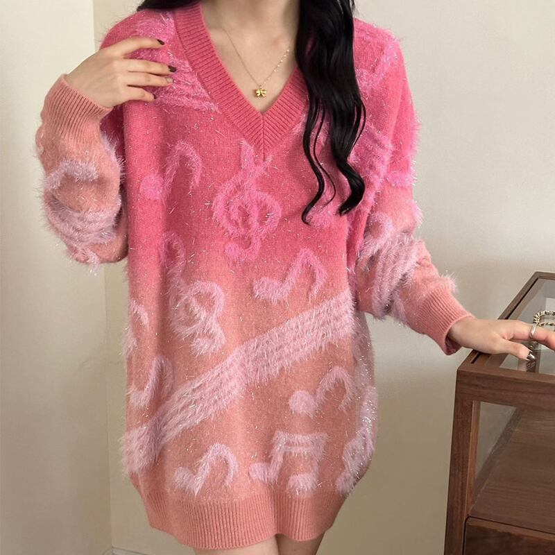 【tops】グラデーションニットトップス Q7767