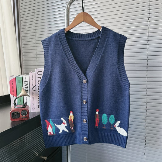 【outer】ジャカードニットベスト　M28193