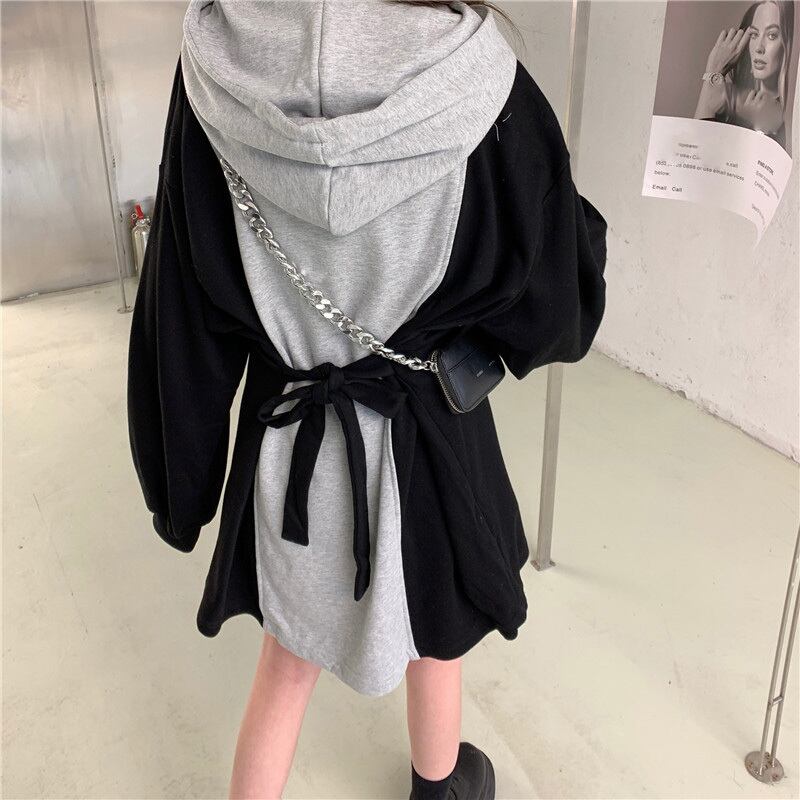 【dress】韓流スタイル!気質満点レトロ秋ルーズパーカーワンピース G1883